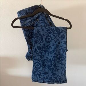 NWT Abercrombie & Fitch Blue Floral Denim Bootcut Jeans